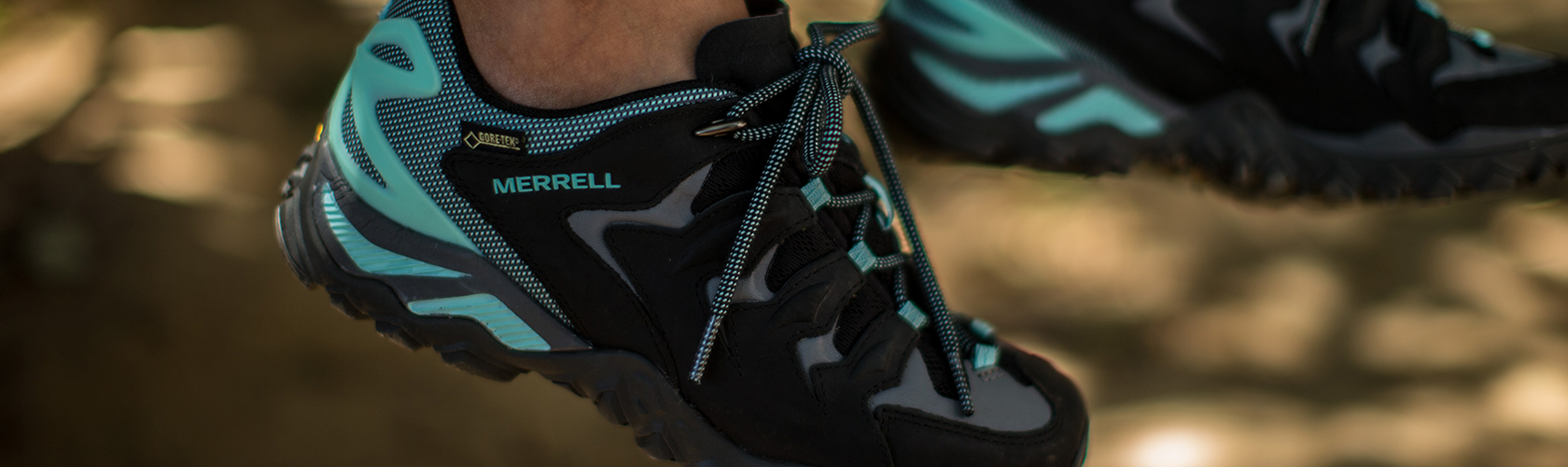 A person wearing Goretex walking shoes 